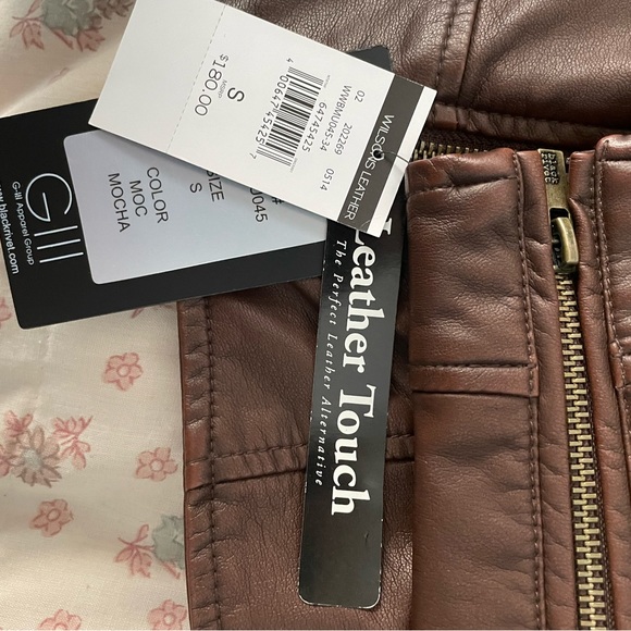 NWT Leather Jacket Wilson’s Leather Black River Womens Brown Sz Small - Picture 5 of 6